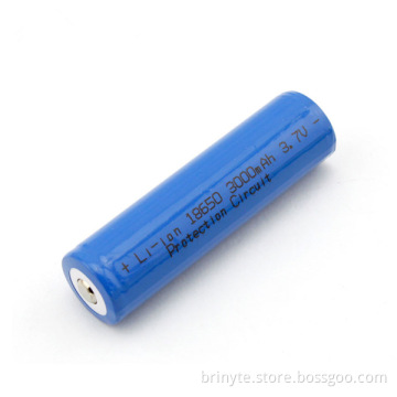 Brinyte 3.7V Protected 3000mAh 18650 Rechargeable Li-ion Battery